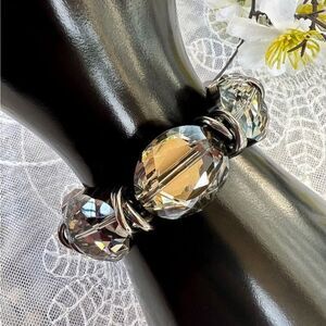 Fun Chunky Mirror Bead Stretch Bracelet